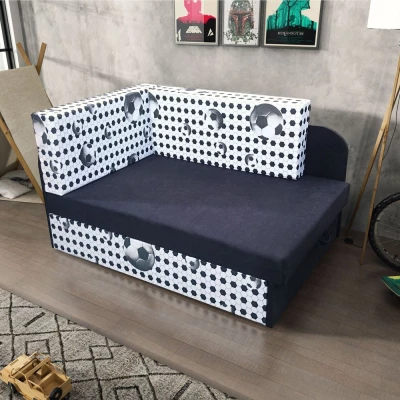 Kinderschlafsofa FATAJA - schwarz / Muster 1
