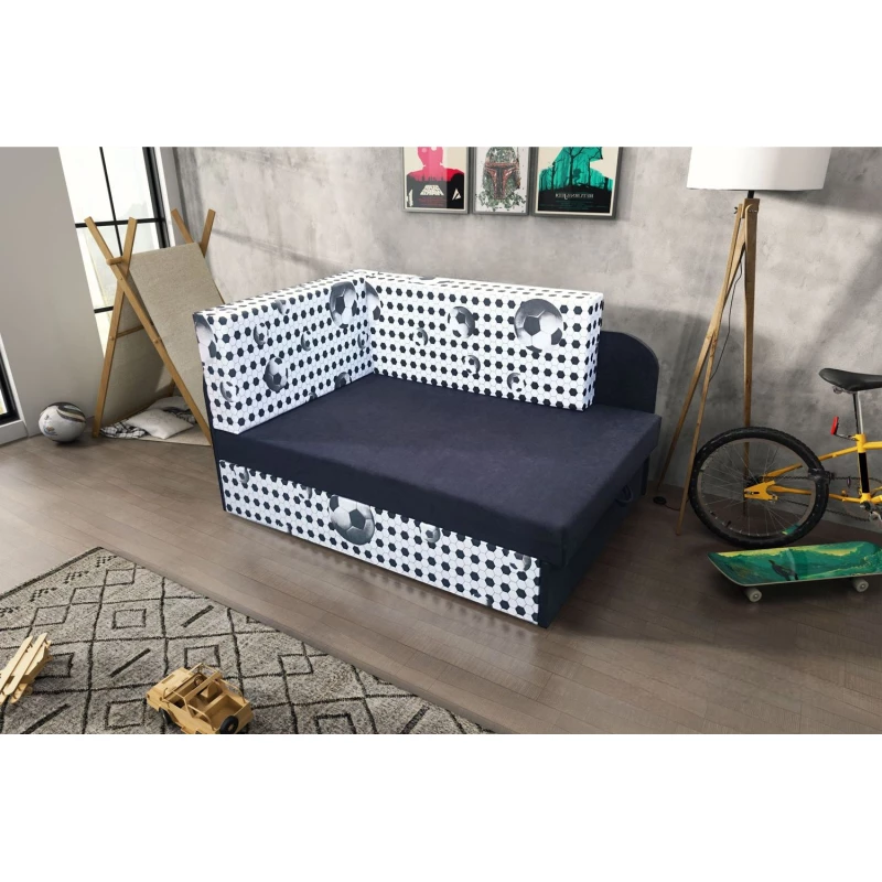 Kinderschlafsofa FATAJA - schwarz / Muster 1