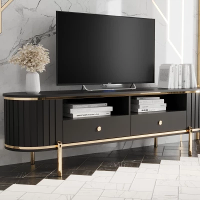 TV-Ständer TEYO – 180 cm, schwarz