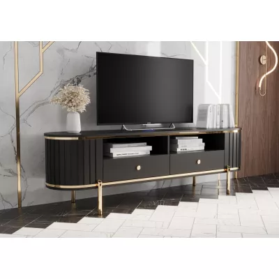 TV-Ständer TEYO – 180 cm, schwarz