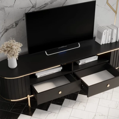 TV-Ständer TEYO – 180 cm, schwarz