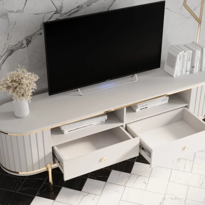 TV-Ständer TEYO – 180 cm, weiß