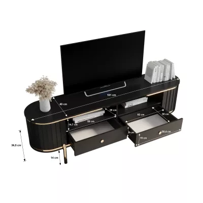 TV-Ständer TEYO – 180 cm, weiß