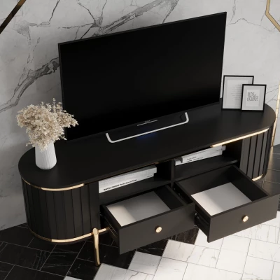 TV-Ständer TEYO - 150 cm, schwarz