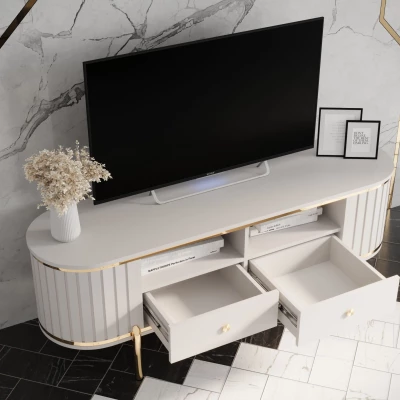 TV-Ständer TEYO – 150 cm, weiß