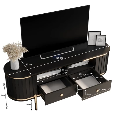 TV-Ständer TEYO – 150 cm, Artisan-Eiche