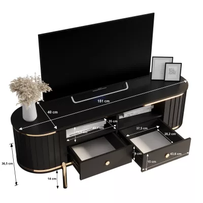 TV-Ständer TEYO – 150 cm, Artisan-Eiche