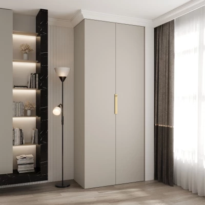 Kleiderschrank mit Regalen 100/50 LORENA 4 - Kaschmir / Gold