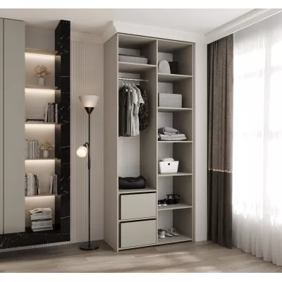 Kleiderschrank mit Regalen 100/50 LORENA 4 - Kaschmir / Gold