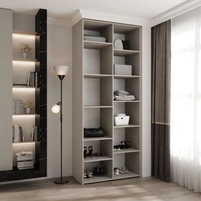 Kleiderschrank mit Regalen 100/50 LORENA 4 - Kaschmir / Gold