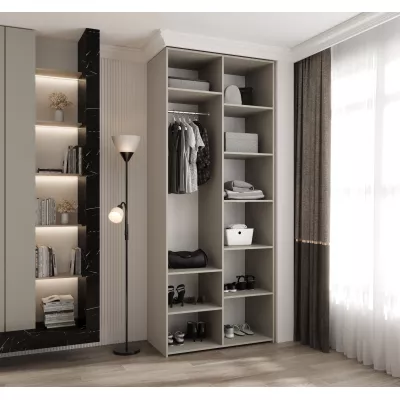 Kleiderschrank mit Regalböden 100/50 LORENA 4 - Kaschmir / Schwarz