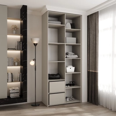 Kleiderschrank mit Regalböden 100/50 LORENA 4 - weiß/schwarz