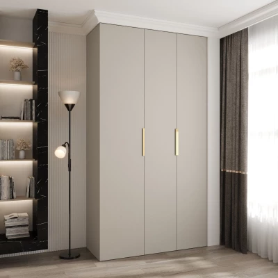 Kleiderschrank mit Regalen 130/50 LORENA 4 - Kaschmir / Gold