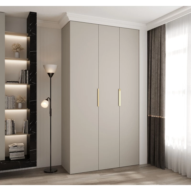 Kleiderschrank mit Regalen 130/50 LORENA 4 - Kaschmir / Gold