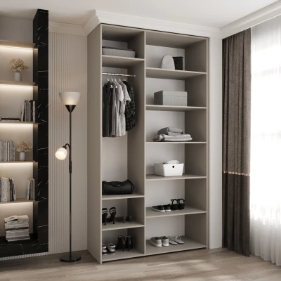 Kleiderschrank mit Regalen 130/50 LORENA 4 - Kaschmir / Gold