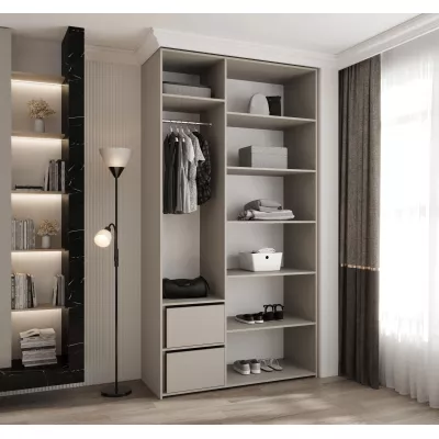 Kleiderschrank mit Regalen 130/50 LORENA 4 - Kaschmir / Gold