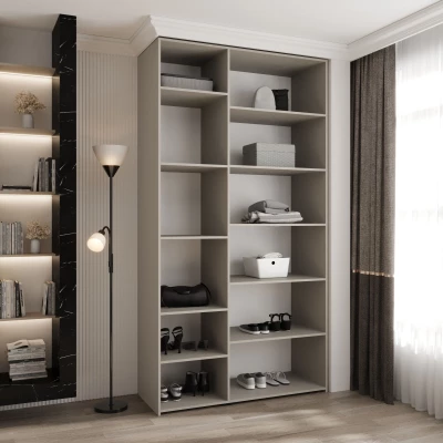 Kleiderschrank mit Regalen 130/50 LORENA 4 - Kaschmir / Gold