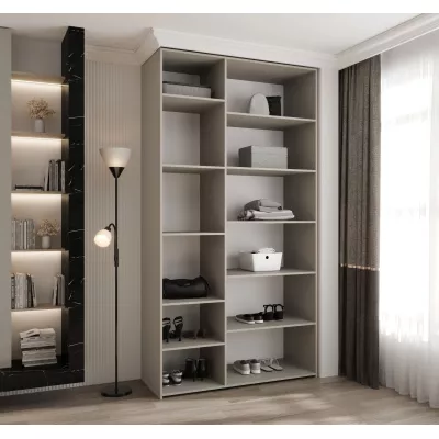 Kleiderschrank mit Regalen 130/50 LORENA 4 - Kaschmir / Gold