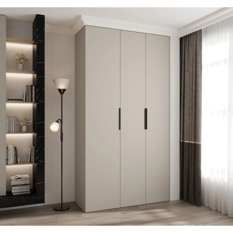 Kleiderschrank mit Regalböden 130/50 LORENA 4 - Kaschmir / Schwarz