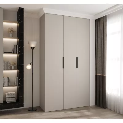 Kleiderschrank mit Regalböden 130/50 LORENA 4 - Kaschmir / Schwarz