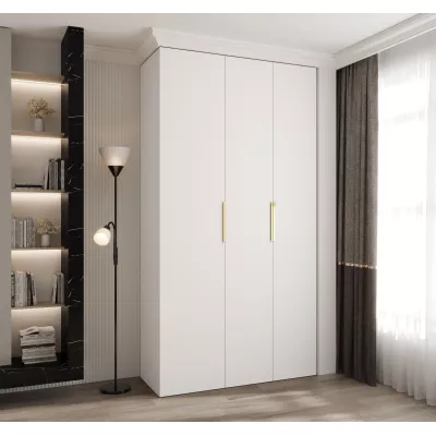 Kleiderschrank mit Regalböden 130/50 LORENA 4 - weiß/gold