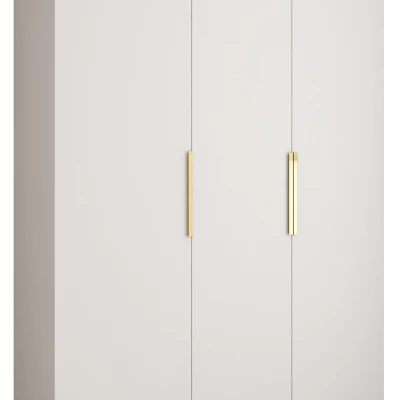 Kleiderschrank mit Regalböden 130/50 LORENA 4 - weiß/gold