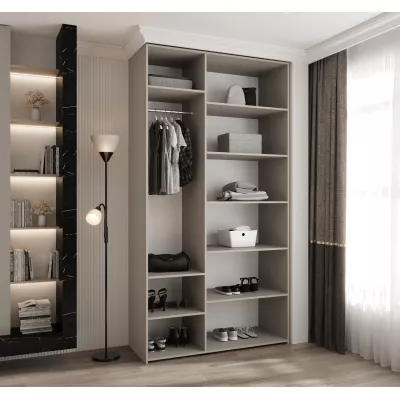 Kleiderschrank mit Regalböden 130/50 LORENA 4 - weiß/gold