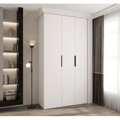 Kleiderschrank mit Regalböden 130/50 LORENA 4 - weiß/schwarz