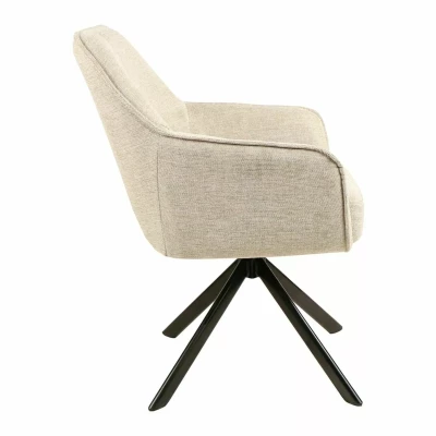 ZARIA Dreh-Esszimmerstuhl - schwarz / beige