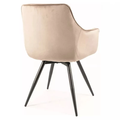 WALLIS gepolsterter Esszimmerstuhl - schwarz / beige