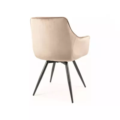 WALLIS gepolsterter Esszimmerstuhl - schwarz / beige