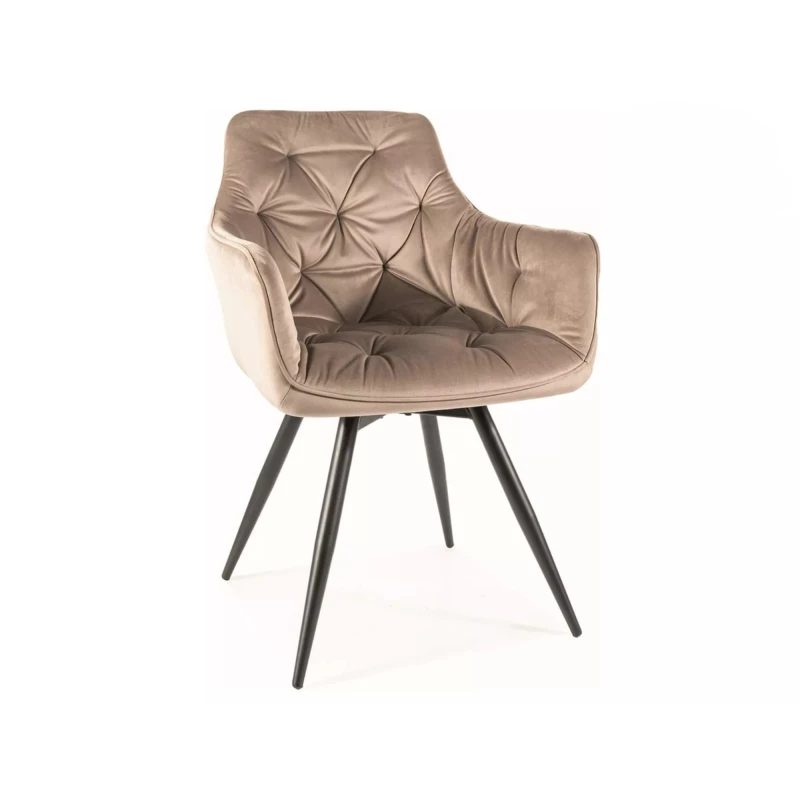 WALLIS gepolsterter Esszimmerstuhl - schwarz / beige