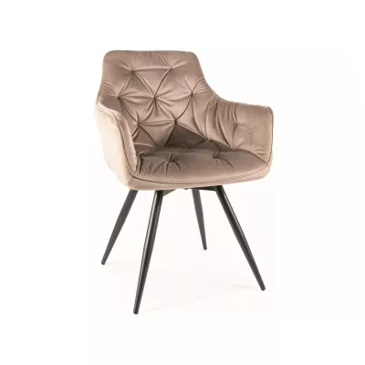 WALLIS gepolsterter Esszimmerstuhl - schwarz / beige