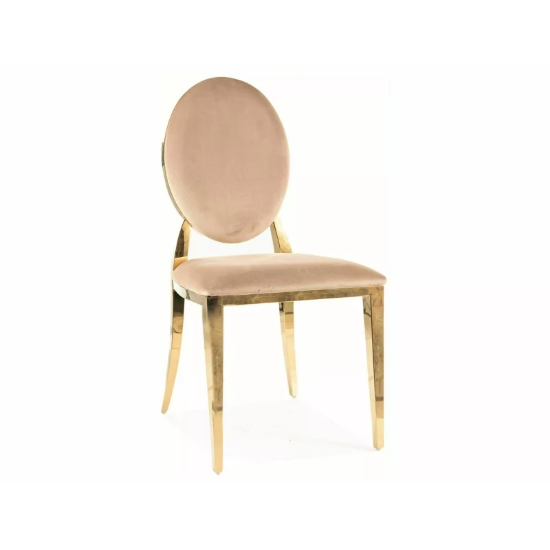 Stilvoller Esszimmerstuhl PIERRE – Gold/Beige