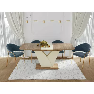 Designer Ausziehtisch DIONYS - Eiche / Creme