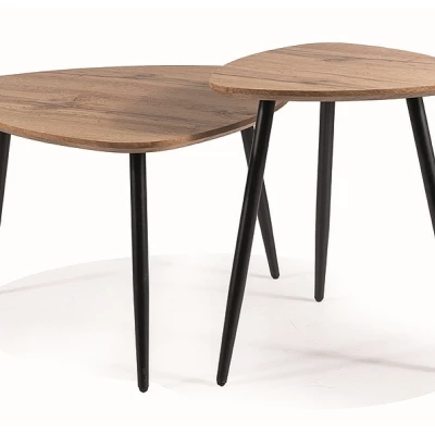 GORAZ Couchtisch-Set - Eiche / Schwarz