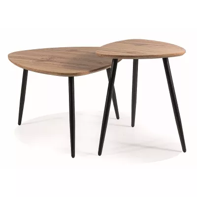 GORAZ Couchtisch-Set - Eiche / Schwarz