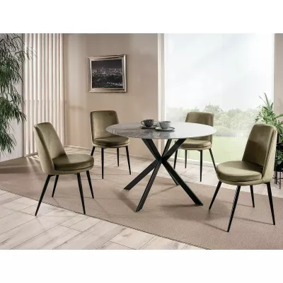 Runder Esstisch 90 cm KAMILO - grau / schwarz