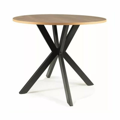 Runder Esstisch 90 cm KAMILO - Eiche / Schwarz