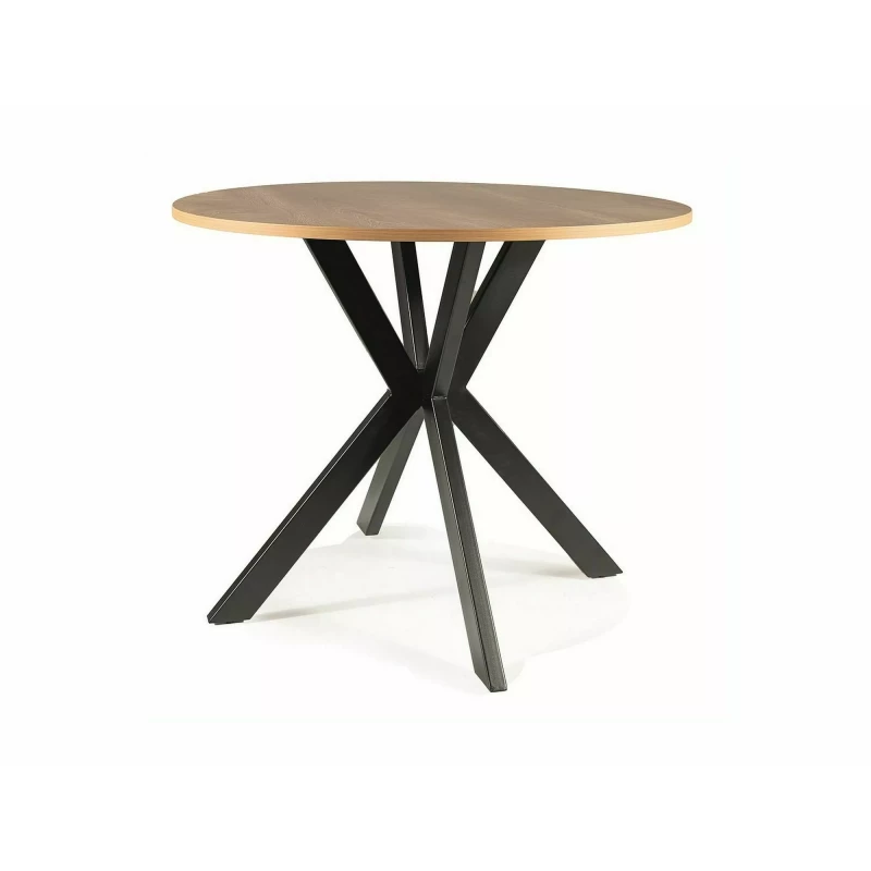 Runder Esstisch 90 cm KAMILO - Eiche / Schwarz