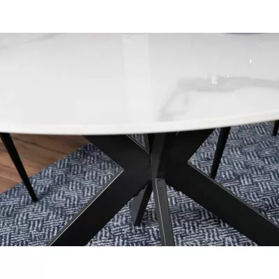 Runder Esstisch 90 cm KAMILO - weiß / schwarz