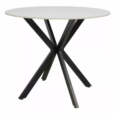 Runder Esstisch 90 cm KAMILO - weiß / schwarz