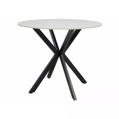 Runder Esstisch 90 cm KAMILO - weiß / schwarz