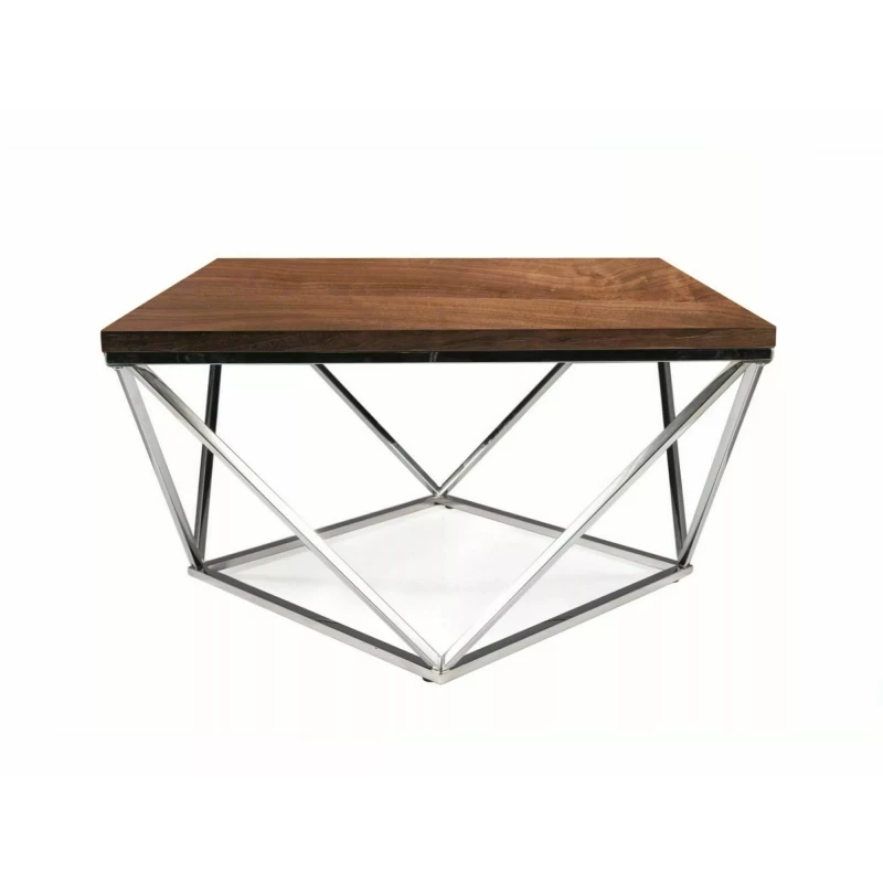 SULO Designer Couchtisch - Walnuss / Silber