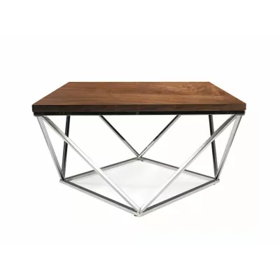 SULO Designer Couchtisch - Walnuss / Silber