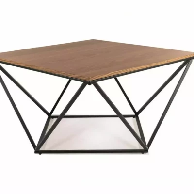 Designer Couchtisch SULO - Walnuss / Schwarz