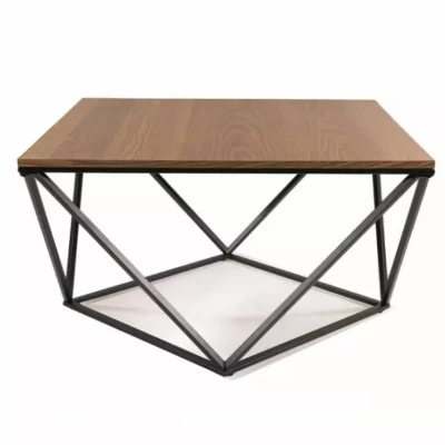Designer Couchtisch SULO - Walnuss / Schwarz