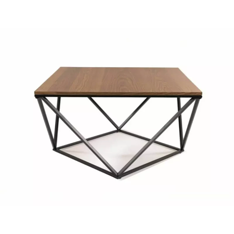 Designer Couchtisch SULO - Walnuss / Schwarz