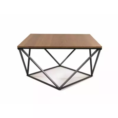 Designer Couchtisch SULO - Walnuss / Schwarz