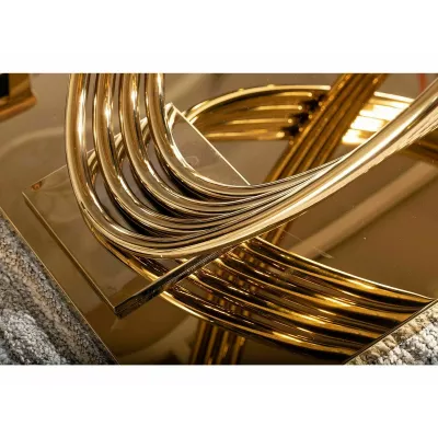 Designer-Esstisch NABIL – weiß/gold